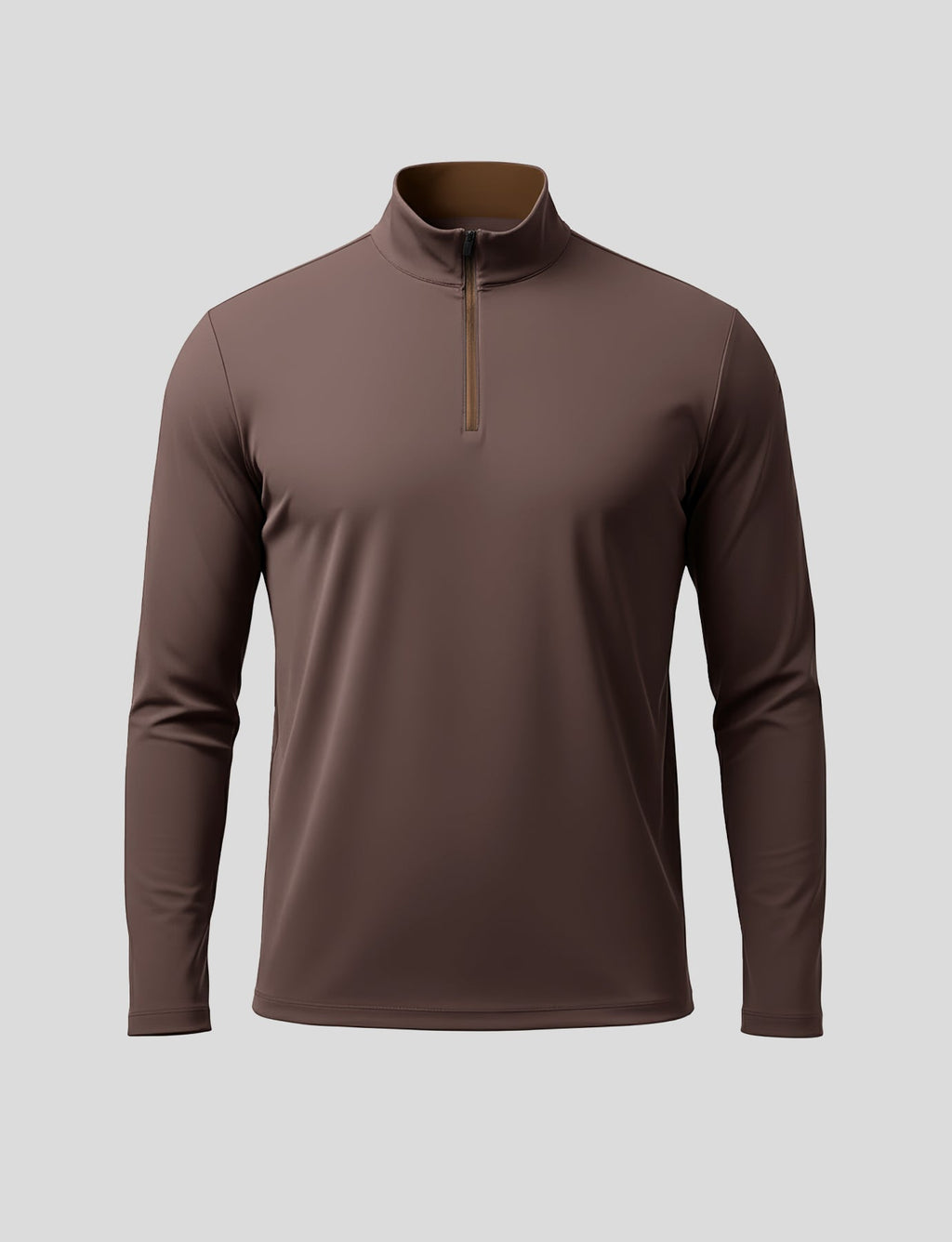 SmoothBlend Slim Fit Half Zip Mock Neck Tee: Zip Contrast Color