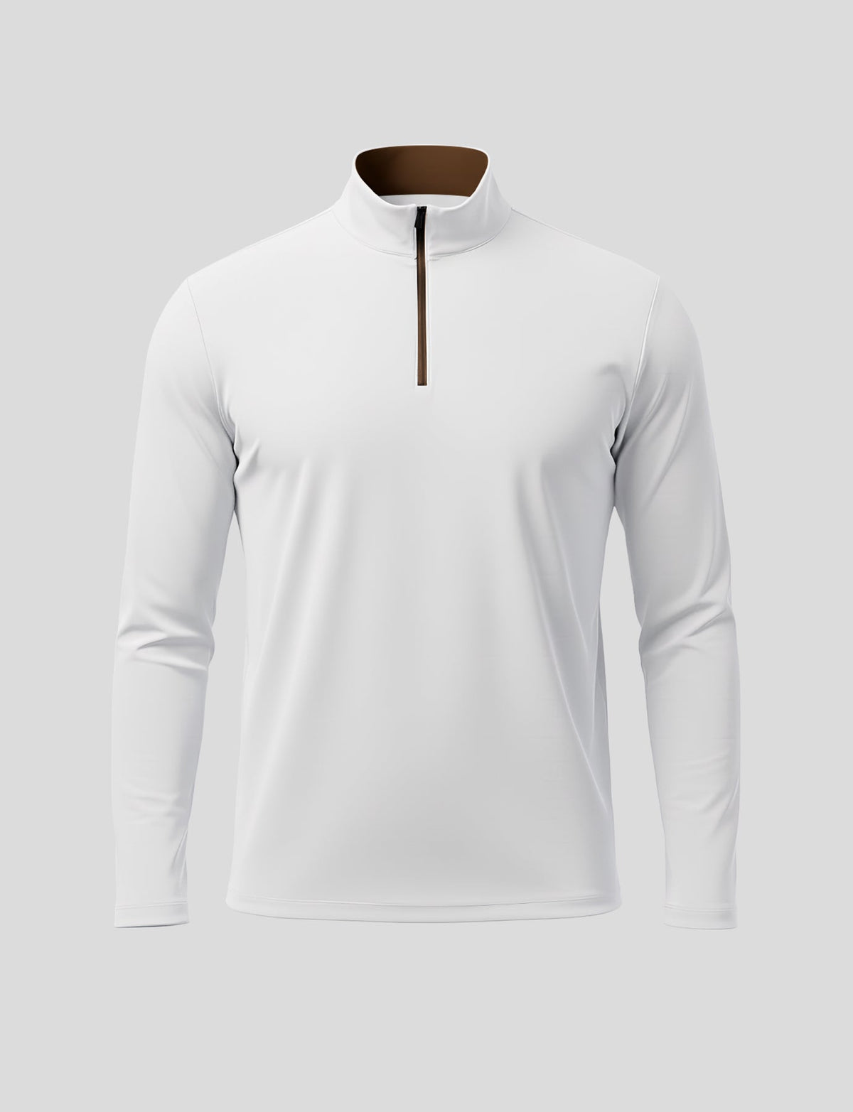 SmoothBlend Slim Fit Half Zip Mock Neck Tee: Zip Contrast Color